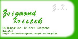 zsigmond kristek business card